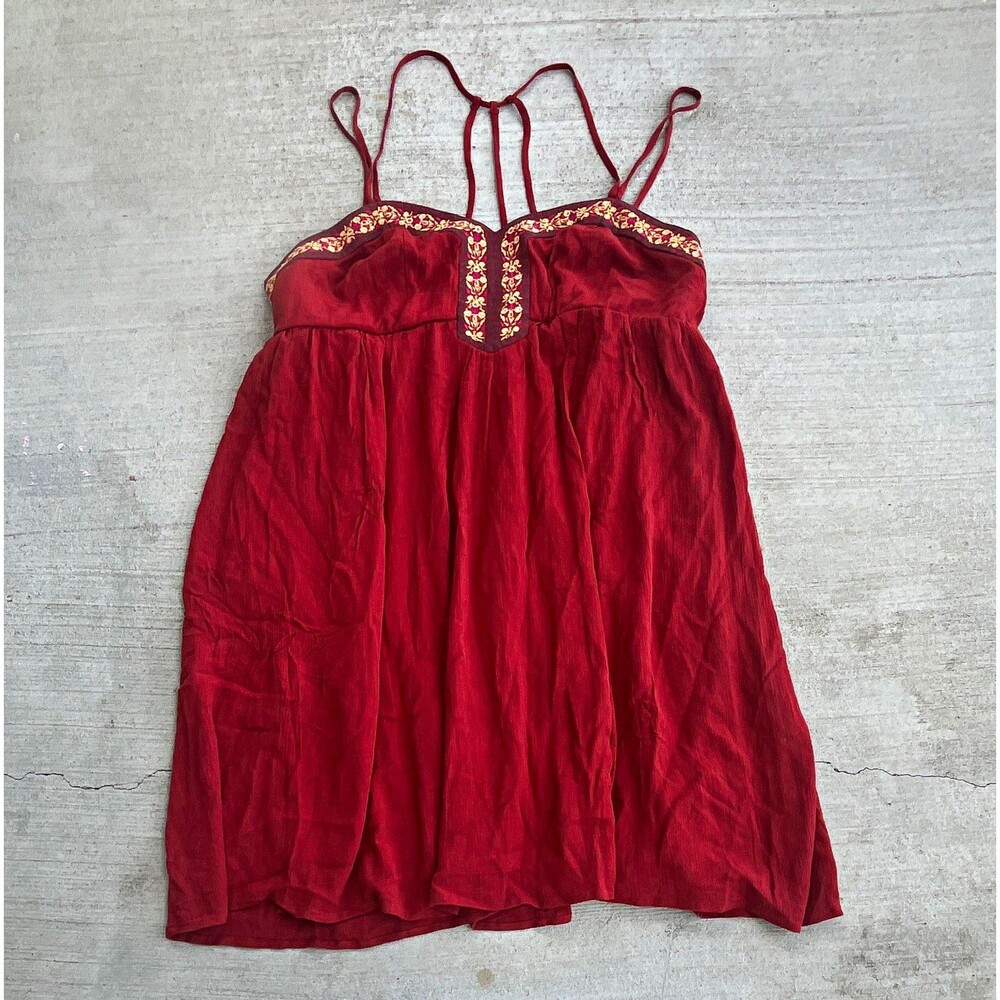 Maurices Woven Babydoll Womens XL Sweetheart Embroidered Boho Renfair
